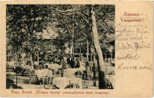 1901 Visegrád, Papp József Mátyás király vendéglőjének kerti helyisége (r)