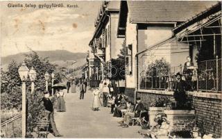 1910 Visegrád, Gizella-telep gyógyfürdő, korzó. Rigler r.t. kiadása (EK)