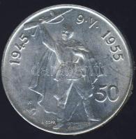 Csehszlovákia 1955. 50K Ag "Felszabadulás" T:2