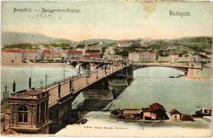 1903 Budapest, Margit híd, pesti rakpart. Divald Károly 416. (kis szakadás / small tear)