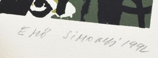 Simonyi Emő (1943-): Álom, 1992. Szitanyomat, papír. Jelzett, számozott (22/40). 58x42,5 cm