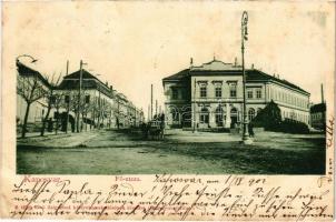 1901 Kaposvár, Fő utca, Lampl Rudolf és Hompola Emilia üzlete, könyvkereskedés. Gerő Zsigmond kiadása (Rb)