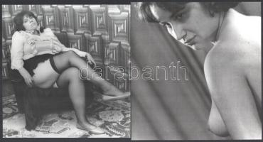 cca 1972 Három aktmodell akcióra készen, 3 db jelzés nélküli, szolidan erotikus vintage fotó, ezüst zselatinos fotópapíron, 23x16,8 cm és18,6x18 cm között
