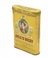 Dills Best Tobacco, régi amerikai fém pipadohányos doboz, kissé kopottas, 11x7,5x2 cm / Dills Best Tobacco, vintage U.S. pipe tobacco tin box, with slight wear