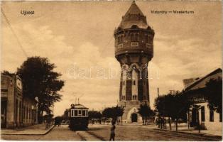 1914 Budapest IV. Újpest, víztorony, A-villamos, Beck vendéglő és söntés (EK)