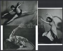 cca 1938 előtti mozgásművészeti felvételek, 3 db mai nagyítás egy tánc- és mozgásművészetet oktató tanár hagyatékából, 15x10 cm