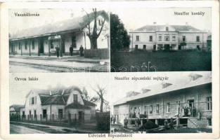 1931 Répcelak (Kisalföld), vasútállomás, Orvos lakás, Stauffer kastély és sajtgyár