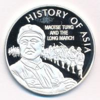 Niue 2004. 5$ Ag Ázsia történelme - Mao Ce Tung és a hosszú menetelés kapszulában, tanúsítvánnyal (20,03g/0.999/39mm) T:PP fo.  Niue 2004. 5 Dollars Ag History of Asia - Maotse Tung and the Long March in capsule, with certificate (20,03g/0.999/39mm) C:PP spotted
