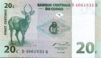 Kongó 7 klf bankjegy T:I