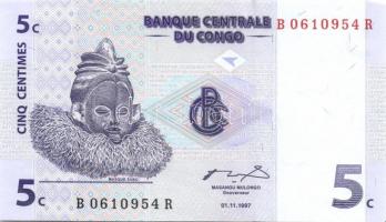 Kongó 7 klf bankjegy T:I