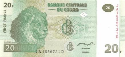 Kongó 7 klf bankjegy T:I