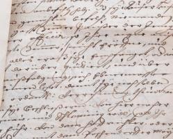 3 db XVII-XIX. századi okmány, nyilvántartás, német nyelvű irat, kisebb lapszéli sérülésekkel