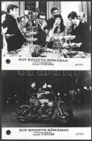 cca 1968 ,,Egy remete Rómában című olasz filmszatíra jelenetei és szereplői, 9 db vintage produkciós filmfotó, ezüst zselatinos fotópapíron, a használatból eredő - esetleges - kisebb hibákkal, 18x24 cm