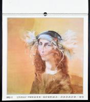 1992 Szász Endre alkotásainak nyomtatott verzióját tartalmazó nagyméretű falinaptár, Képzőművészeti ...