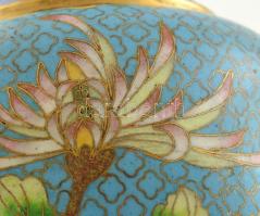 Kínai cloissonne váza, sérült, m: 19 cm