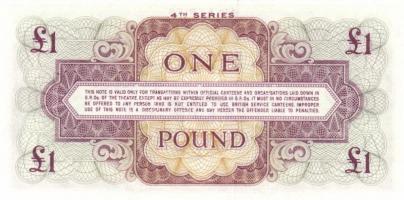 Nagy-Britannia 1950-es, 60-as, 70-es évek katonai bankjegyek 6 klf db T:I