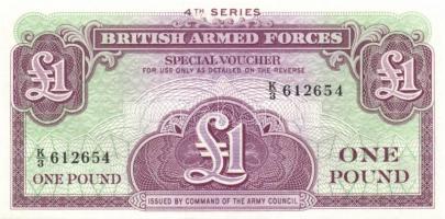 Nagy-Britannia 1950-es, 60-as, 70-es évek katonai bankjegyek 6 klf db T:I