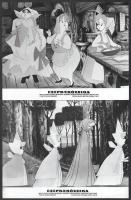 cca 1959 Walt Disney: ,,Csipkerózsika" című amerikai rajzfilm 12 jelenete, ezüst zselatinos fot...