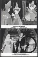 cca 1959 Walt Disney: ,,Csipkerózsika" című amerikai rajzfilm 12 jelenete, ezüst zselatinos fot...