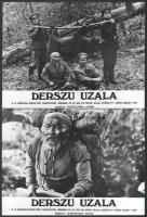 cca 1974 Kurosawa Akira: ,,Derszu Uzala című szovjet filmjének jelenetei és szereplői, 13 db vintage produkciós filmfotó, ezüst zselatinos fotópapíron, a használatból eredő - esetleges - kisebb hibákkal, 18x24 cm