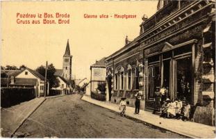 Brod, Bosanski Brod; Glavna ulica / hauptgasse / main street, shop of Wilhelm Goldstein. W.L. Bp. 4987. (EB)