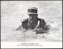 cca 1965 ,,A csendőr nyugdíjba megy" című francia filmvígjáték jelenetei és szereplői (köztük L...