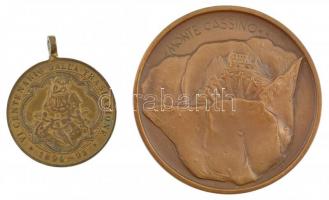 Olaszország 1895. "Loretói Madonna" bronz vallási medál (25,5mm) + 1984 "Monte Cassin...