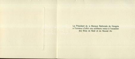 DN 1930-as évek (?!) Nemzeti Bank elnökének karácsonyi és újévi üdvözlete Horváth Endre bankjegyterv...