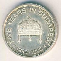 1990. "Citibank-Szt.Korona" Ag 21,4g nagyalakú zseton T:PP Eredeti díszdobozban!