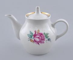 Dulevo szovjet porcelán teáskanna. Matricás, jelzett, minimális kopással, m: 14,5 cm