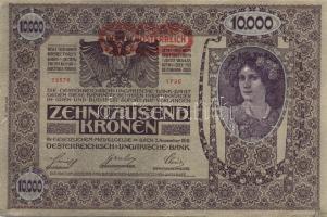 Ausztria/Osztrák-Magyar Bank 1918. 10.000K piros, vízszintes "Deutschösterreich" fny-sal, csak német nyelvű változat II.kiadás (5x) T:III,III/IV