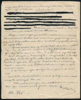 1914 Bartóffy Miklós (1882-1964) százados, későbbi vezérőrnagy saját kezű levele felesége részére, b...