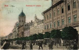 1908 Arad, Andrássy tér, Reinhart Fülöp bútorgyára / square, furniture shop (ázott / wet damage)