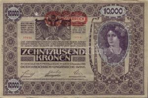 Ausztria/Osztrák-Magyar Bank 1918. 10.000K piros, vízszintes "Deutschösterreich" fny-sal, ...