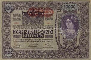 Ausztria/Osztrák-Magyar Bank 1918. 10.000K piros, vízszintes "Deutschösterreich" fny-sal, ...
