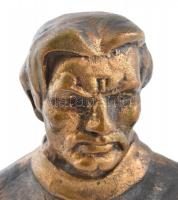 Kiss Kovács Gyula(1922-1984): Dózsa György mellszobra. Bronz. márvány talapzaton. Jelzés nélkül. 22 ...