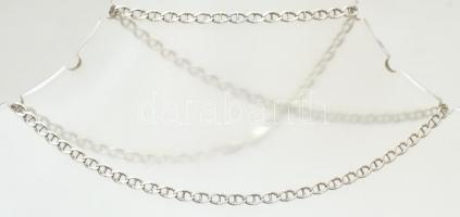 Ezüst(Ag) pálcikás nyaklánc, jelzett, h: 48 cm, nettó: 5,8 g