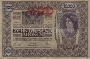 Ausztria/Osztrák-Magyar Bank 1918. 10.000K piros, vízszintes "Deutschösterreich" fny-sal, ...
