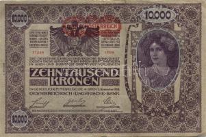 Ausztria/Osztrák-Magyar Bank 1918. 10.000K piros, vízszintes "Deutschösterreich" fny-sal, ...