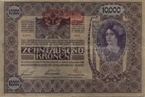 Ausztria/Osztrák-Magyar Bank 1918. 10.000K piros, vízszintes "Deutschösterreich" fny-sal, ...