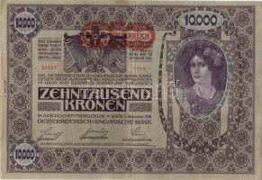 Ausztria/Osztrák-Magyar Bank 1918. 10.000K piros, vízszintes "Deutschösterreich" fny-sal, csak német nyelvű változat II.kiadás (7x) T:III+
