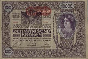 Ausztria/Osztrák-Magyar Bank 1918. 10.000K piros, vízszintes "Deutschösterreich" fny-sal, ...