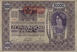 Ausztria/Osztrák-Magyar Bank 1918. 10.000K piros, vízszintes "Deutschösterreich" fny-sal, ...