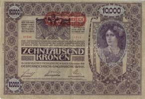 Ausztria/Osztrák-Magyar Bank 1918. 10.000K piros, vízszintes "Deutschösterreich" fny-sal, ...