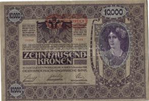 Ausztria/Osztrák-Magyar Bank 1918. 10.000K piros, vízszintes "Deutschösterreich" fny-sal, ...