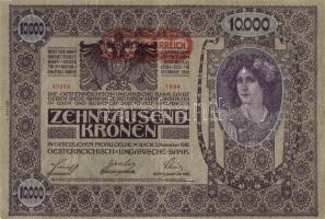 Ausztria/Osztrák-Magyar Bank 1918. 10.000K piros, vízszintes "Deutschösterreich" fny-sal, ...