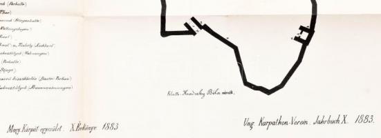 1883 Szepes-vár alaprajza, Zipser Haus,(Szepesi vár, Spissky hrad, Zipser Burg), felvette: Hradszky ...