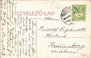 1909 Nagykikinda, Kikinda; Piac tér, Kereszt, Turul cipőgyár, Alex Rankov és Stein Péter üzlete. W.L...