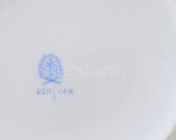 Herendi áttört nagy bonbonier, eper fogóval, kézzel festett, jelzett, hibátlan, d: 19 m: 17 cm