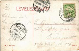 1909 Pöstyén, Piestany; park és Zenepavilon. W.L. Bp. 5747. / music pavilion in the park (EB)